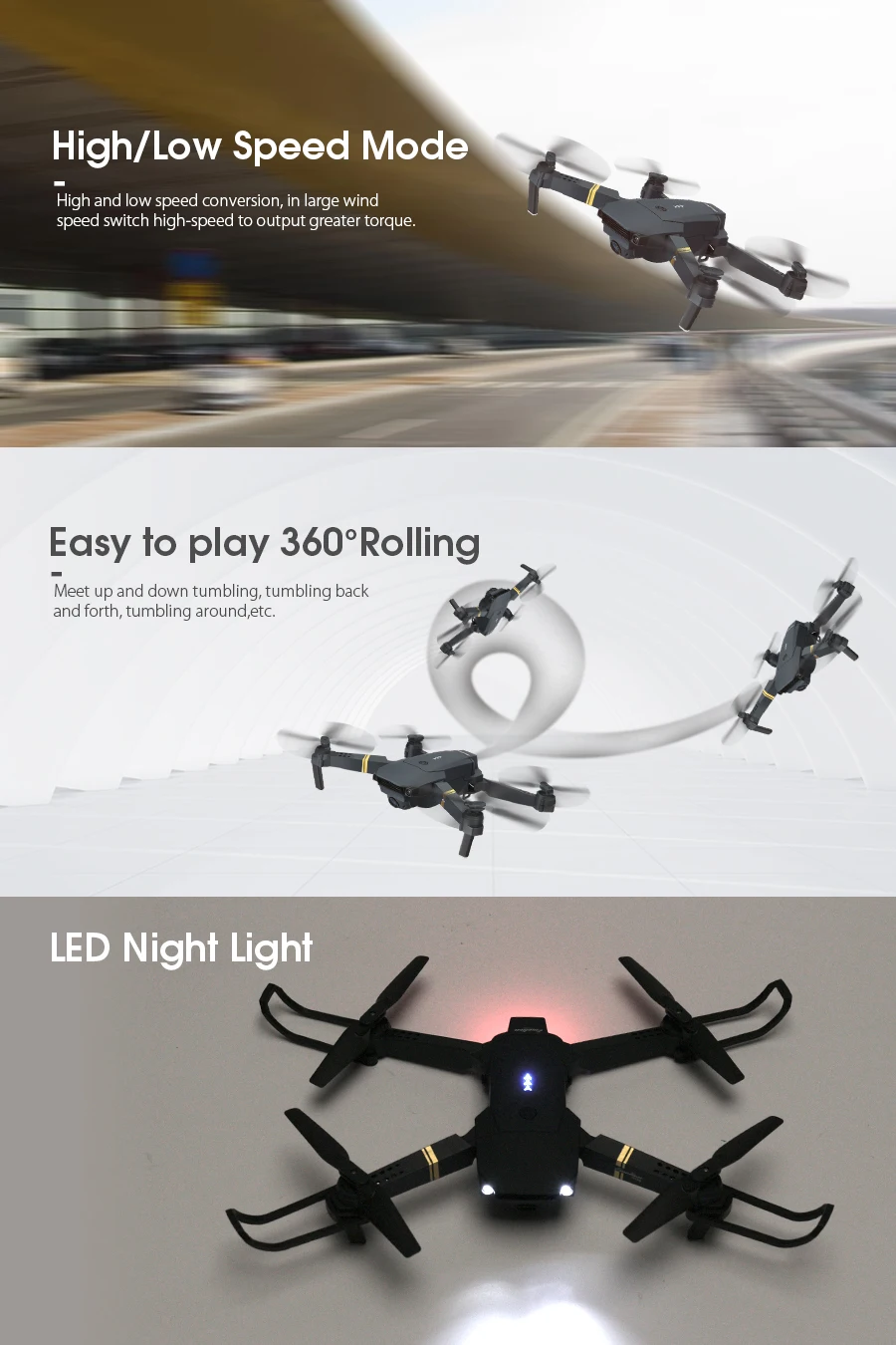 Eachine E58 True 1080P wifi FPV с широкоугольной HD камерой Режим высокой фиксации Складная рукоятка RC обновленный любительский Квадрокоптер RTF VS M69