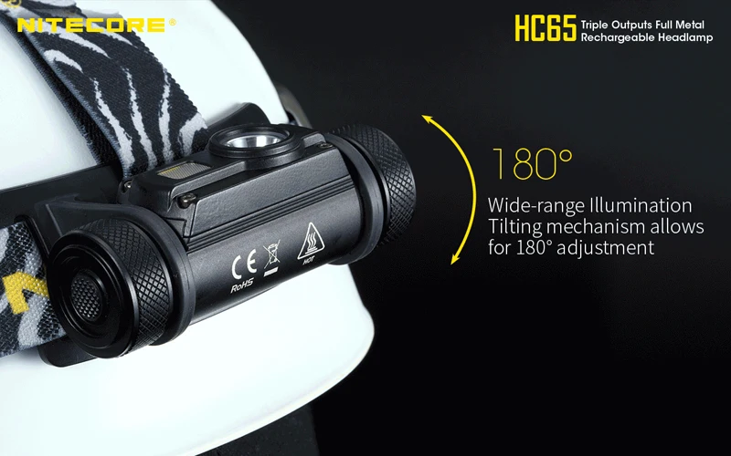 Gold Winner ISPO Award Nitecore HC65 CREE XML2-U2 светодиодный налобный фонарь 1000 люмен с тройным выходом с литий-ионным аккумулятором