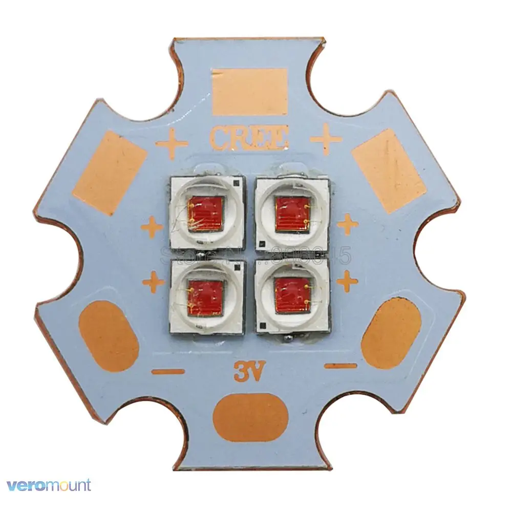 10 шт Cree XPE2 XP-E2 3 V 6 V 12 V 4 чипов высокой Мощность светодиодный излучатель холодный белый теплый белый нейтральный белый красный Цвета на 20 мм Медь печатной платы