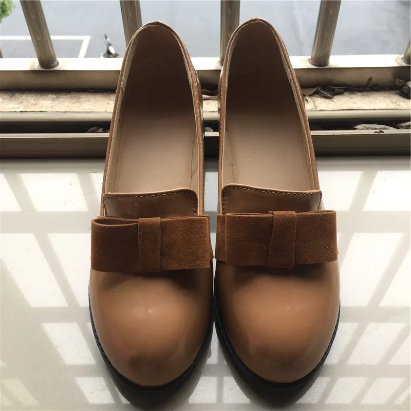 Новые женские лоферы с круглым носом без застежки модная женская лакированная