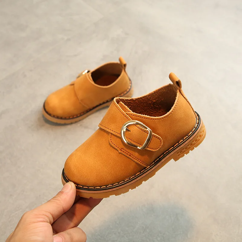 2018 Весна и Осень новинка для мальчиков девочек кожаные Нескользящие круглый