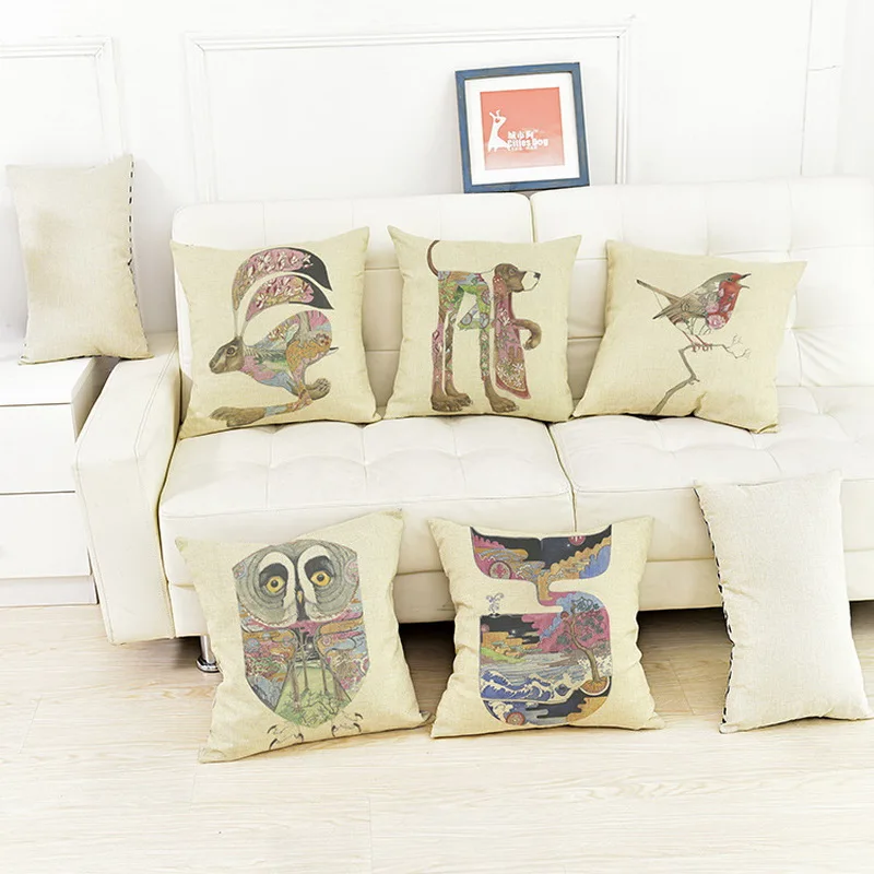 Хлопок лен персонализированные креативные наволочки пейзаж живопись животное