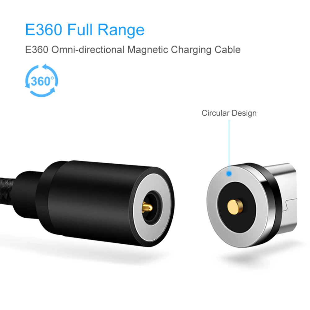 Магнитный кабель 1 м Плетеный Мобильный Тип C Магнит Micro USB зарядного устройства