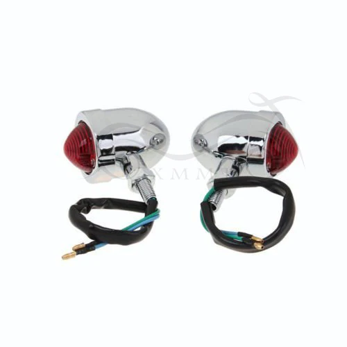Хромированный индикатор поворота для мотоцикла красный световой сигнал Harley Honda
