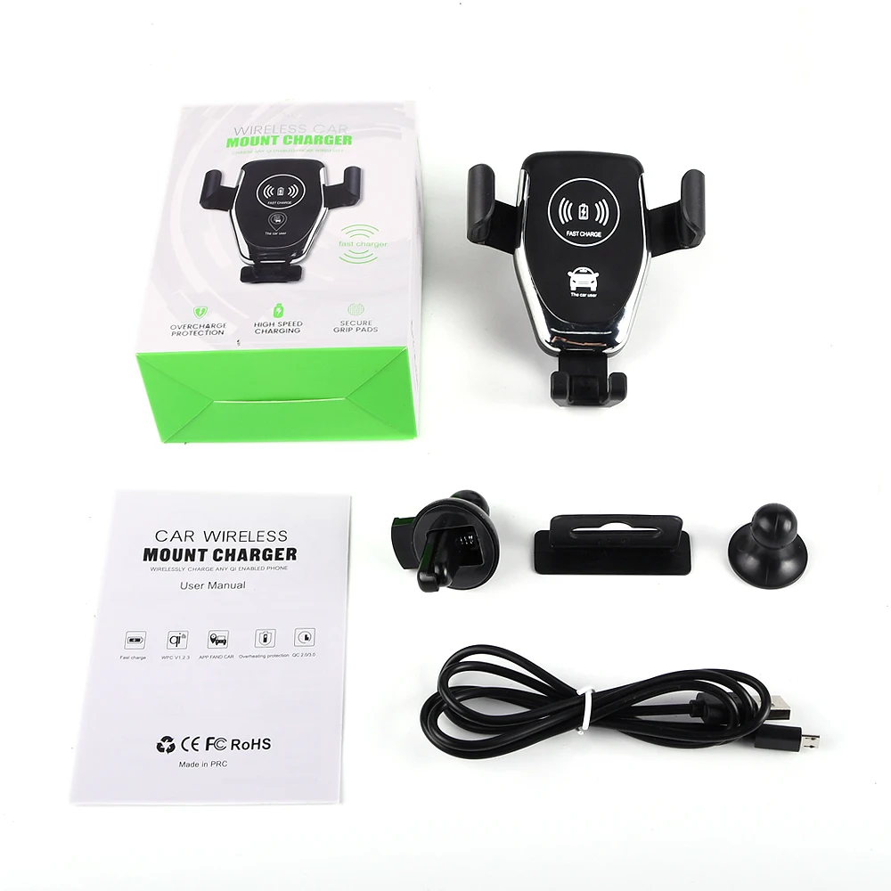 Car 10W QI Wireless Fast Charger Car Mount Holder Stand For iPhone XS Max Samsung For Xiaomi MIX 2S Huawei Mate 20 Pro Charging