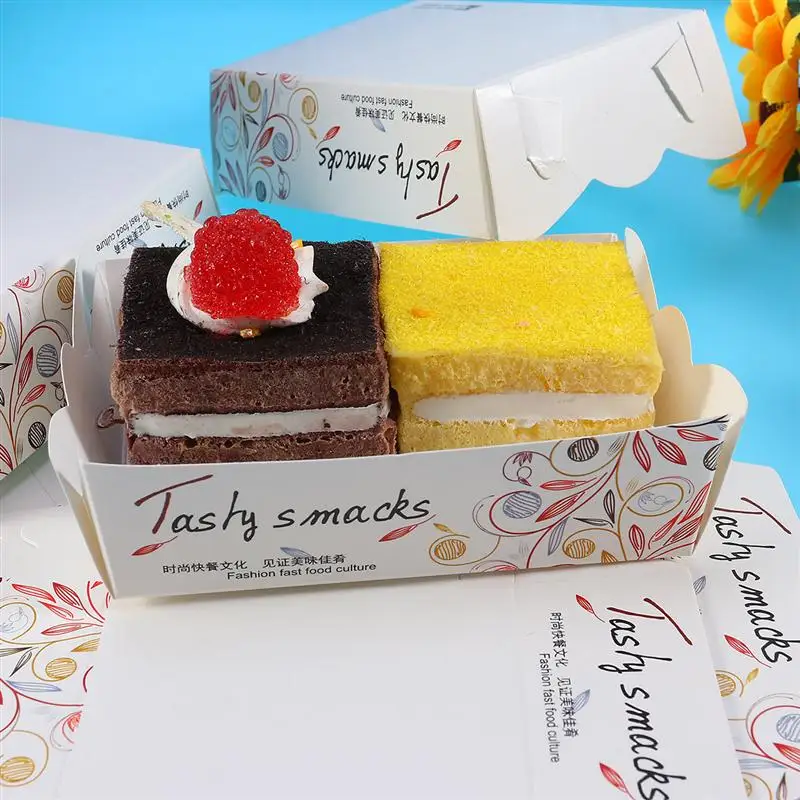 ROSENICE 100pcs Disposable Hot Dogs French Fries Bakery and Fried Food Packing Box Case Paper Serving Food Tray