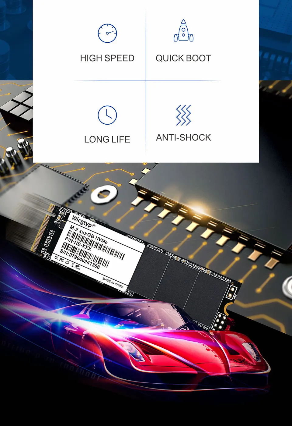 Wicgtyp M.2 PCIE NVME 22*80 SSD 128 ГБ твердотельный накопитель для ноутбука Настольные твердотельные накопители для DELL для ASUS для ACER 120 ГБ