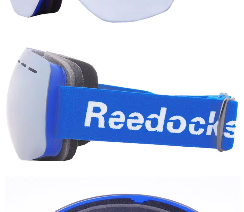 Reedocks Фирменная Новинка двухслойные катания на лыжах, сноуборде, UV400 Анти-туман большой Лыжная маска очки Для мужчин Для женщин Снег Сноуборд с Чехол