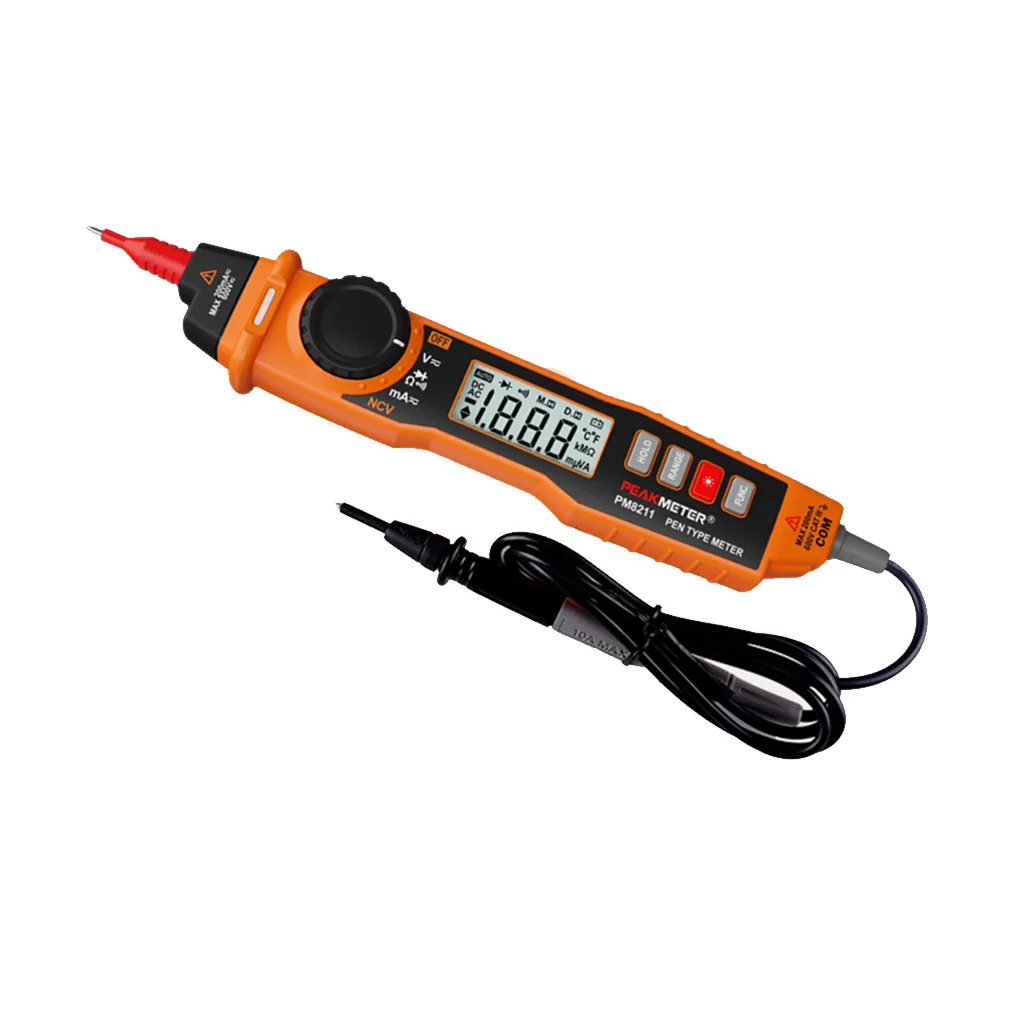 1 PEAKMETER MS8211 Ручка Тип Цифровой мультиметр Авто ручной диапазон Бесконтактный Напряжение Ток Ом детектор метр - Цвет: 1