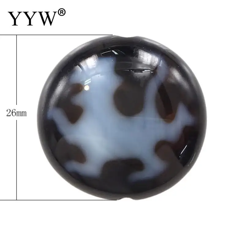 1PC Kylin Natural Tibetan Dzi Beads Flat Round &amp Two Tone Double-Sided Free Shipping 26x26x10mm | Украшения и аксессуары