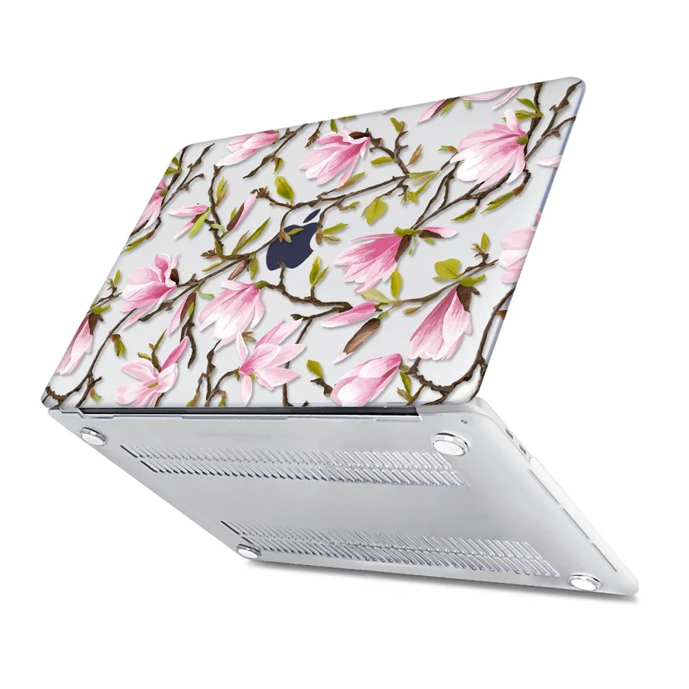 Жесткий Чехол для ноутбука с цветочным принтом для Macbook Pro retina 11 12 13 15 Air Pro 15 16 A2141 A1932 A1989 чехол с кристаллами