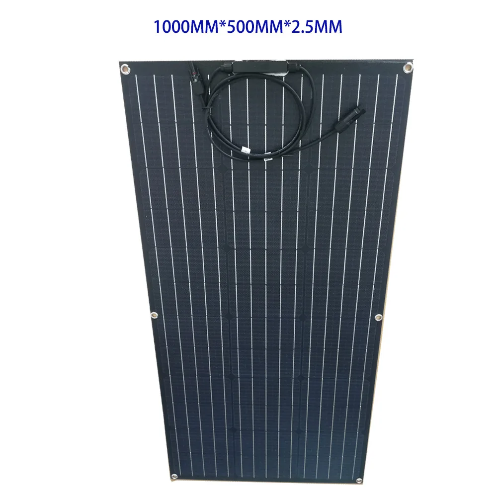 1000mm 500mm ETFE гибкие солнечные панели 160 Вт 80 Вт 2 шт полу гибкие солнечные панели 12 В/24 В зарядное устройство для батареи комплект солнечной системы 80 Вт 160 Вт - Цвет: 1000mm 500mm