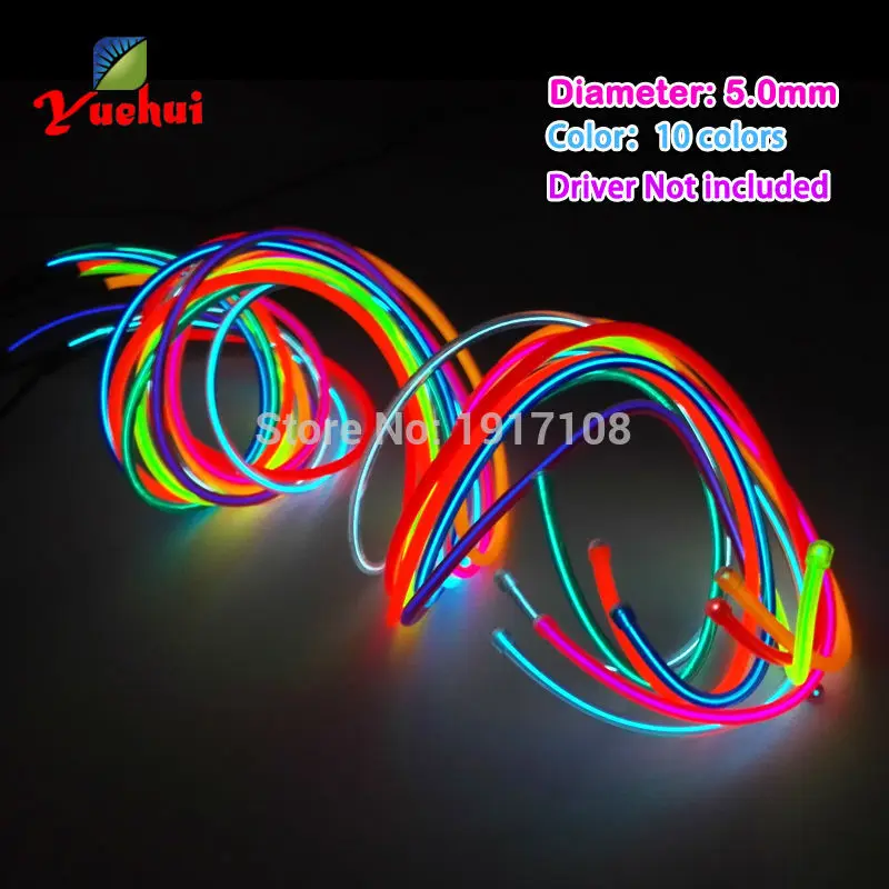 Гибкая неоновая лампа 5 0 мм цветная Красивая электрическая веревка трубка 10