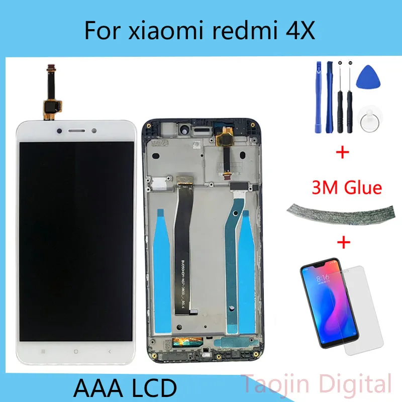 ЖК дисплей с рамкой для Xiaomi Redmi 4X сенсорная панель дигитайзер рамка в сборе