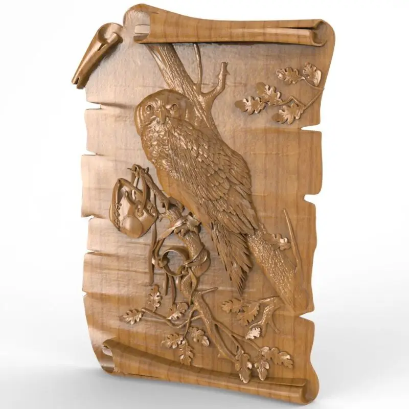 Сова 3D модель STL рельеф для ЧПУ формат мебель украшения мебели|stl relief|3d model stlmodel stl |