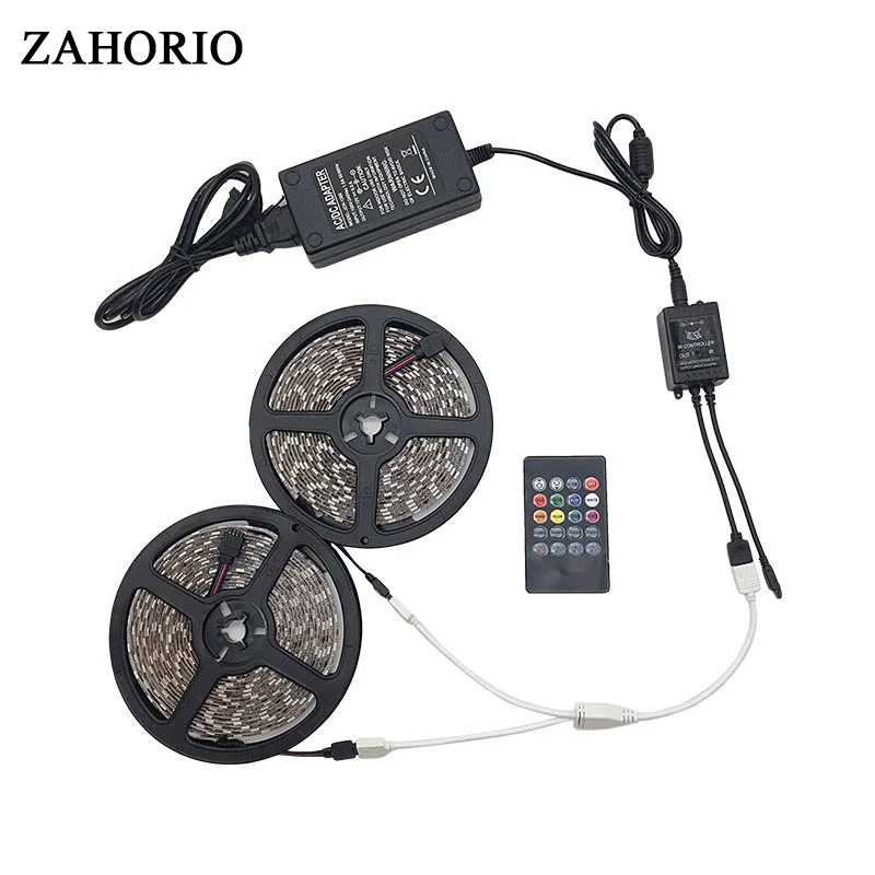 ZAHORIO SMD5050 RGB светодиодный музыкальный полоска 5 м 10 60 s/M IP65 водонепроницаемая