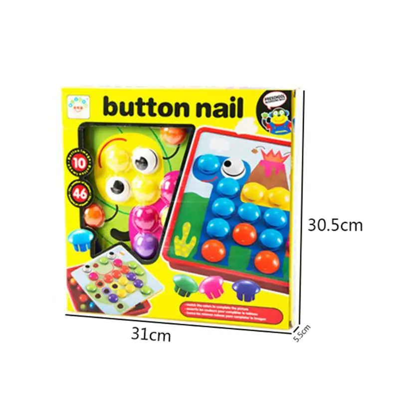 3D пазлы, игрушки для детей, креативная мозаика, гриб, набор для ногтей, кнопки, искусство, сборка, дети, Ранние развивающие игрушки для малышей