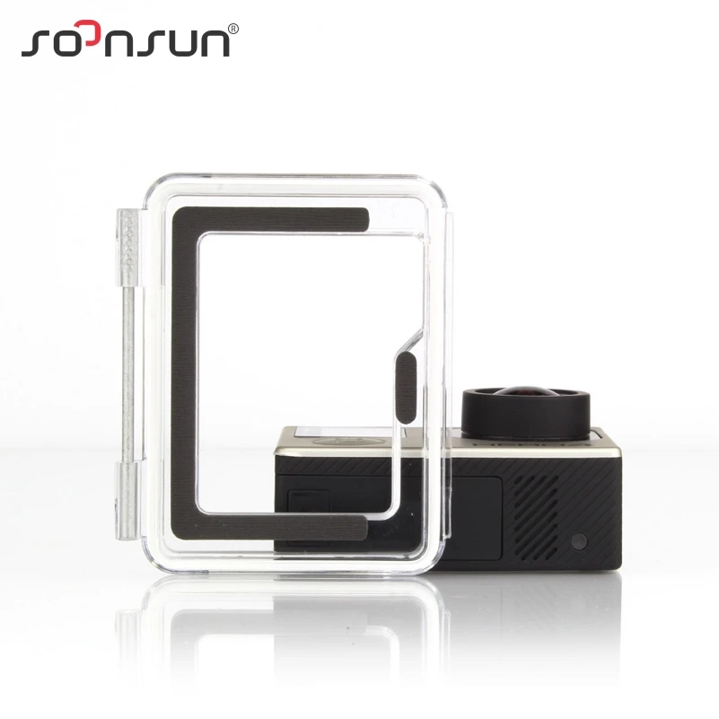 SOONSUN, аксессуары для GoPro, задняя крышка с открытым каркасом, запасной сенсорный дисплей, чехол для Go Pro Hero 4, Серебряное издание