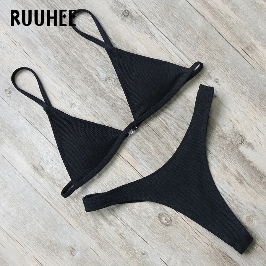 Пикантный бразильский комплект бикини RUUHEE 2019 купальники женский купальник