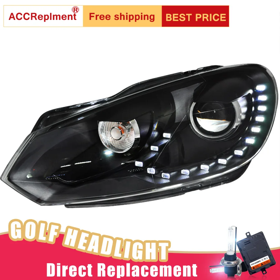 2 шт. светодиодный ные фары для VW Golf 6 2009 2013 Автомобильные ангельские глазки