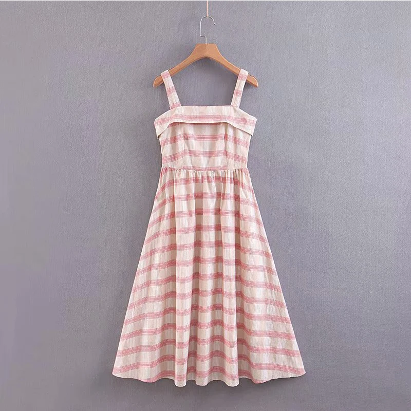 Женское платье Лето 2019 хлопок плед плечо MS летние уличные стильные сексуальные