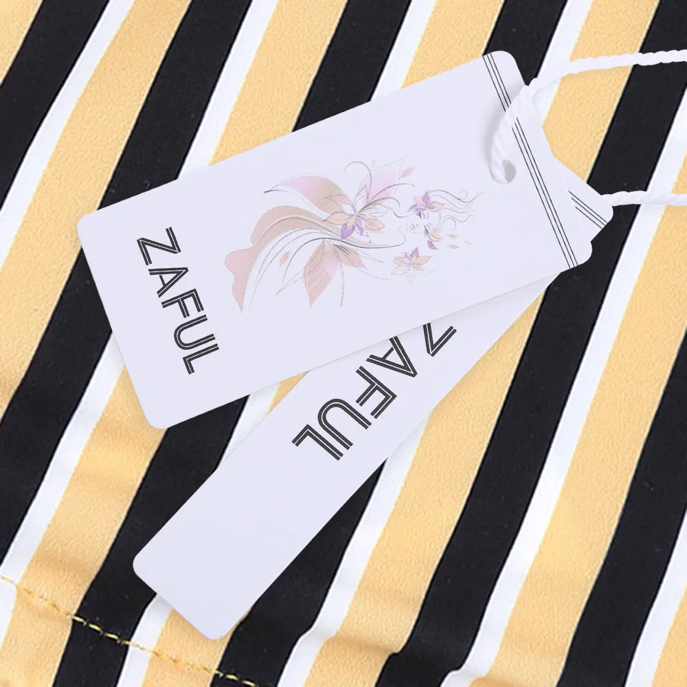 Женский купальник с бретельками ZAFUL полосатый бикини из двух частей