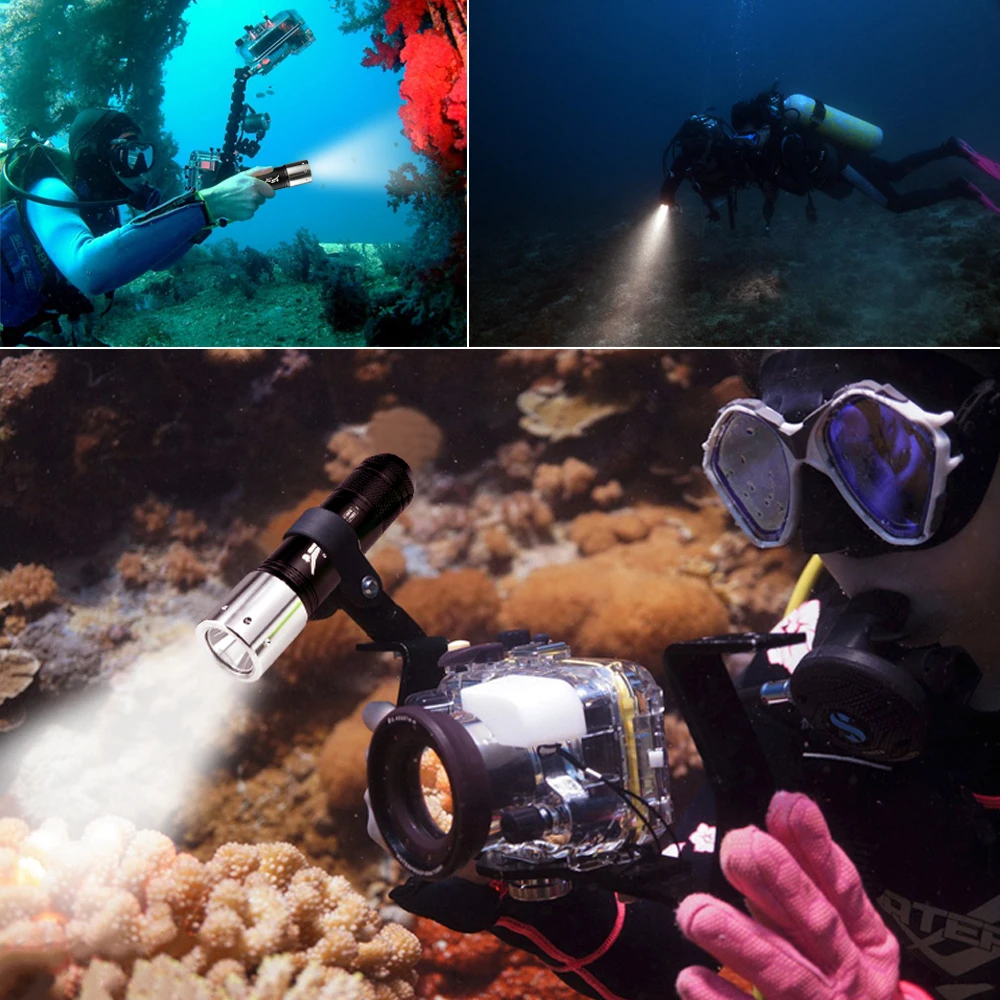 Портативные фонари для подводной съемки светодиодный фонарь XM L L2 с