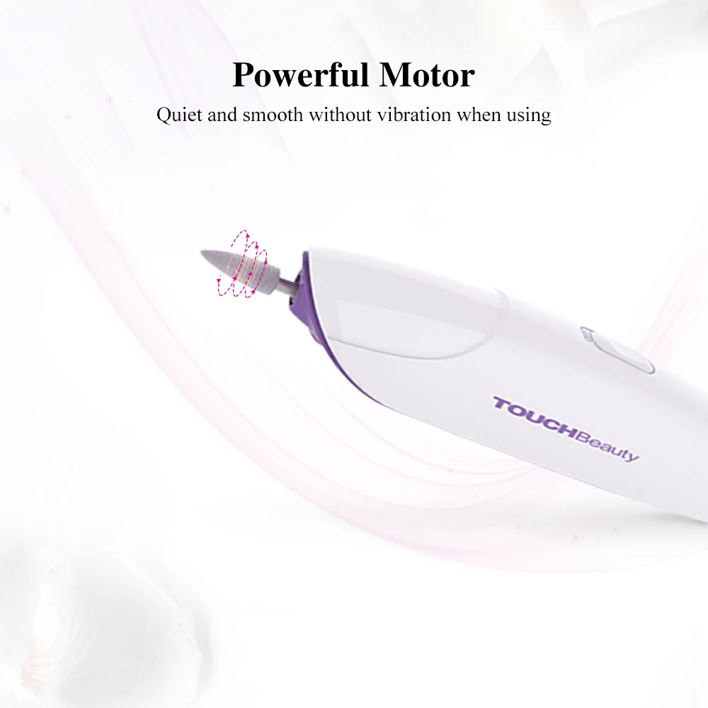 TOUCHBeauty Электрический Маникюрный и педикюрный набор 5 в 1 дрель для ногтей со светодиодный светильник для ногтей буферная пилка для полирования ногтей уход за TB-1333P(фиолетовый