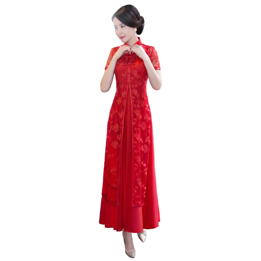 Шанхай история кружева вьетнамский Ао Дай традиционная одежда qipao длинное