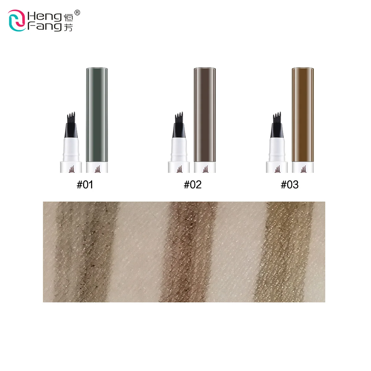 Карандаш для бровей 4 головка в форме вилки дизайн Водонепроницаемый 3 цвета 1 5g