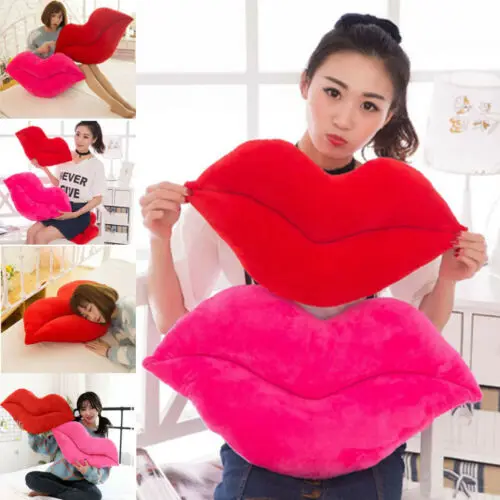 Sexy Thin Cute Cotton Red Lips Home Room Decorative Throw Sofa Waist Cushion Cover Pillow |