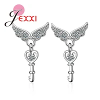 authentic luxury wings peace 925 sterling silver earring stud high quality for girls lady woman birthday party wedding christmas
