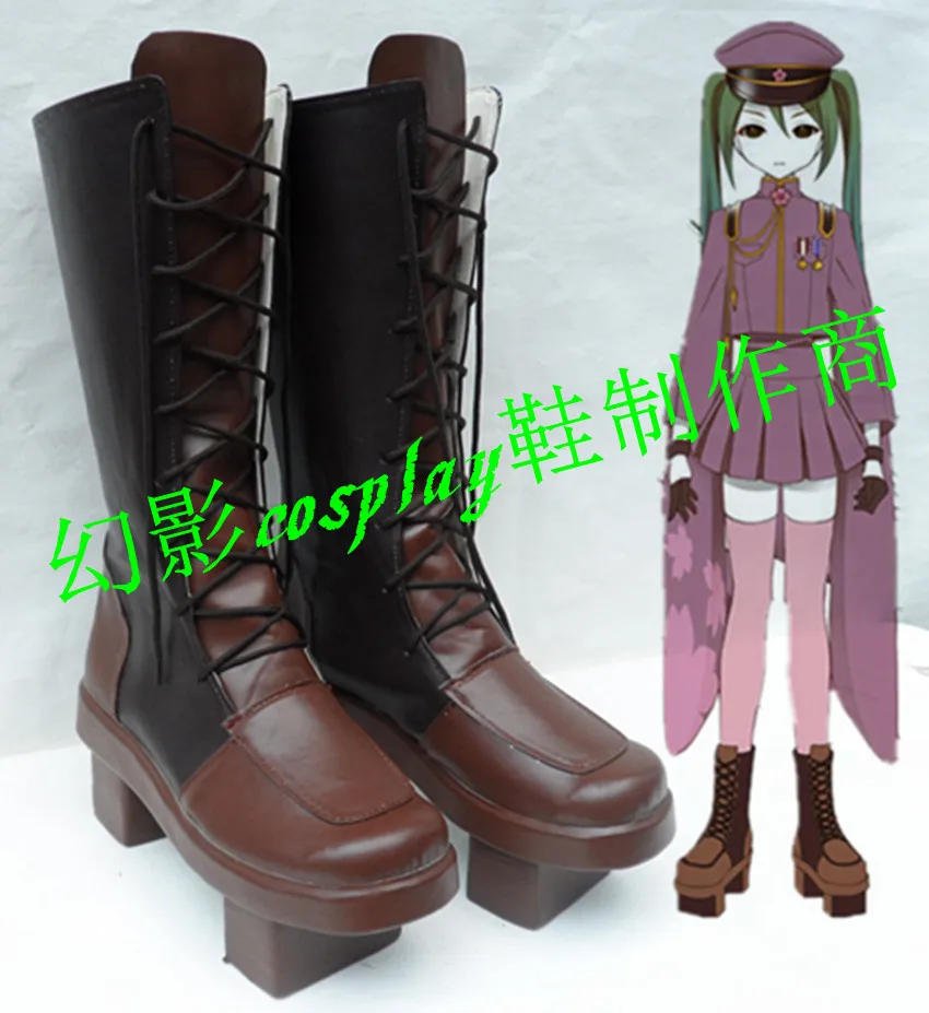 Аниме Vocaloid Hatsune Miku Senbonzakura длинные ботинки для костюмированной вечеринки девочек