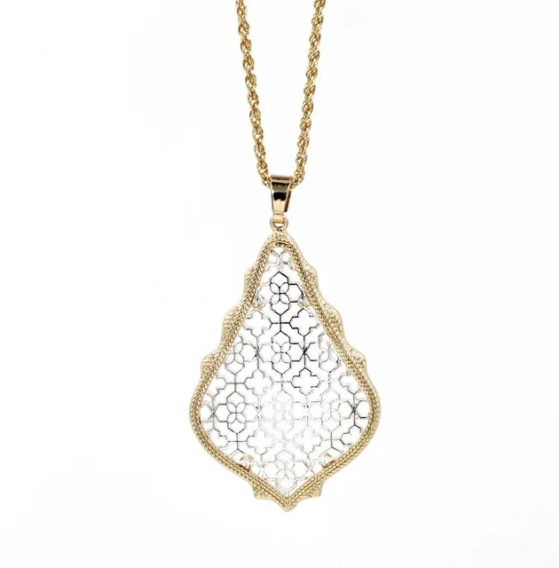 N Silver In Gold Out Большие каплевидные висячие серьги многоцветные филигранные Висячие серьги для женщин модные ювелирные изделия - Окраска металла: N Silver In Gold Out