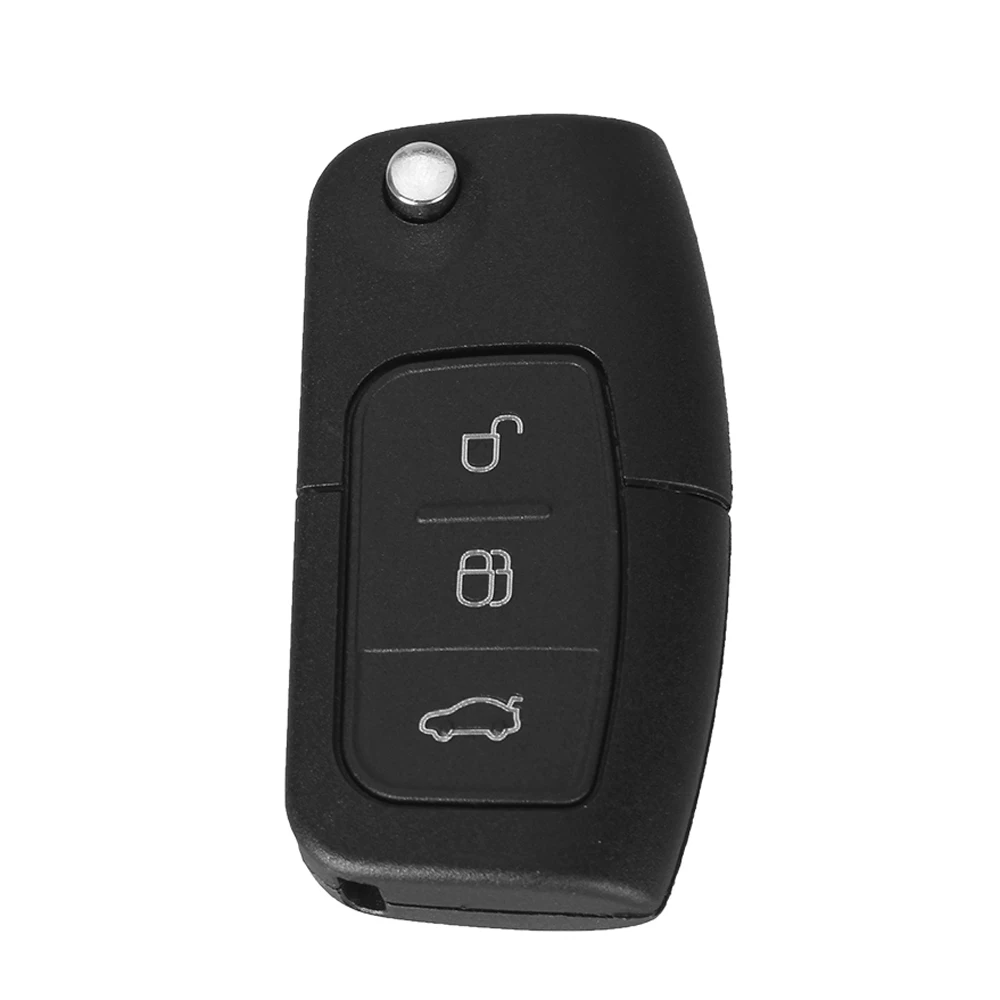 KEYYOU 10X3 Кнопка флип складной модифицированный Uncut автомобиль заготовка для ключа зажигания дистанционного Fob Крышка для Ford Focus Fiesta C Max KA