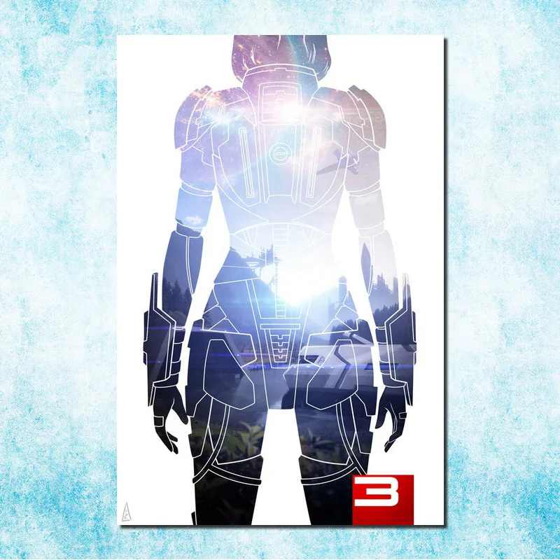 Mass Effect 2 3 4 горячей съемки действие игры Art Шелковый Холст плакат 13x20 24x36 дюймов картинки для гостиной Декор(больше)-4 - Цвет: click