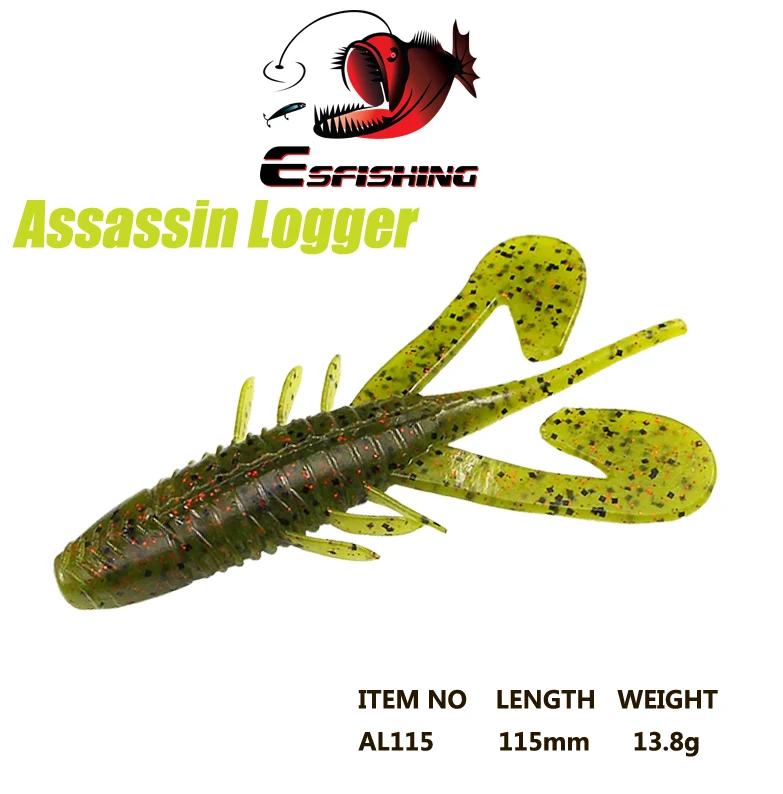 Esfishing приманки, новинка, двойной хвост, Крау, 90 мм, 6,4 г, 8 шт., приманка для рыбалки, мягкие приманки, Leurre, soule, аксессуары для ловли карпа