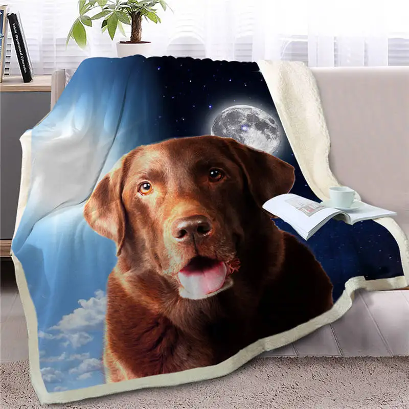 Dog 5 Blesslive 3D Собака шерпа одеяло на кровать немецкая овчарка пледы одеяло животных покрывала день и ночь небо Луна диван крышка - Цвет: Dog 5