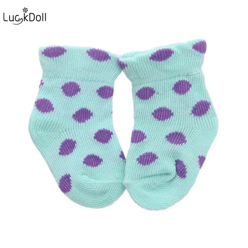 LUCKDOLL вязаные высокие эластичные носки с принтом подходят для детей 18 дюймов
