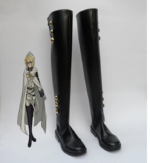 Обувь для костюмированной вечеринки Seraph Of The End ботинки Mikaela Hyakuya в стиле милитари