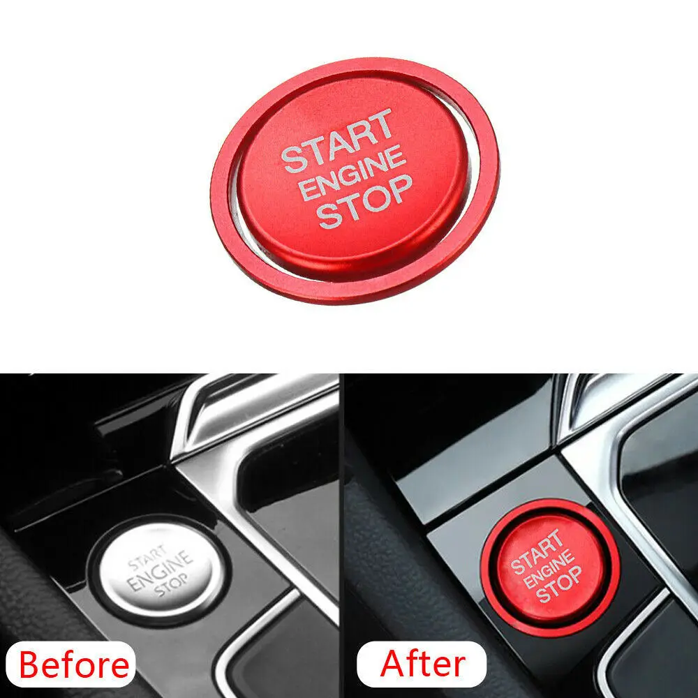 2PCS Engine Start Stop Push Switch Button Cover Ring Trim For VW Golf 7 MK7 Jetta One-button Starter The Public | Автомобили и