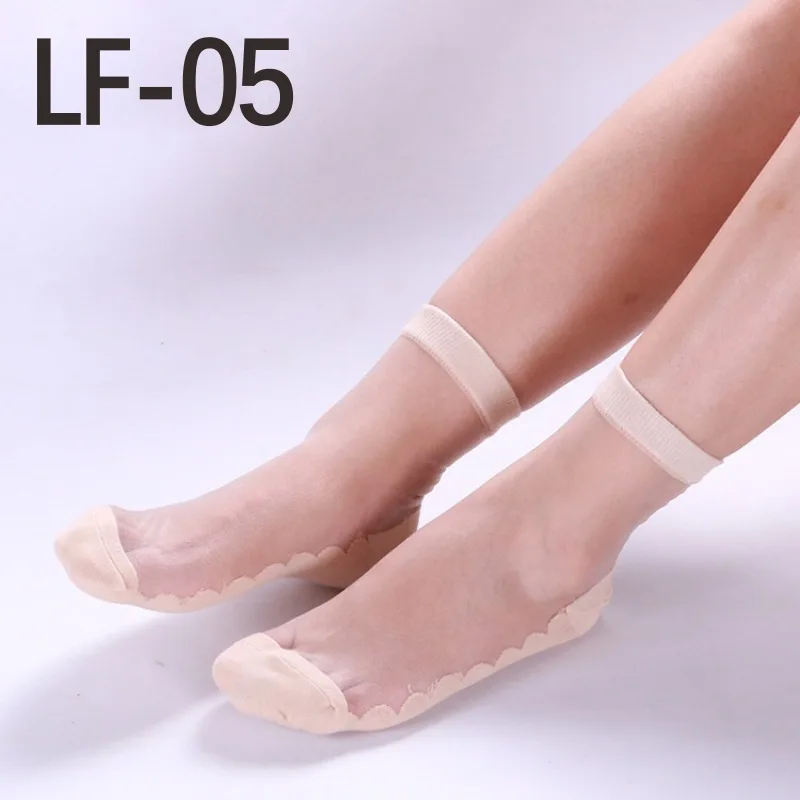 3211LF-05rou Sexy fishnet Women Lace Ruffle Soft Comfy Sheer Silk Elastic Mesh Knit Frill Trim Transparent Ankle funny socks 1pair=2pcs 3211 - Цвет: 3211LF-05rou