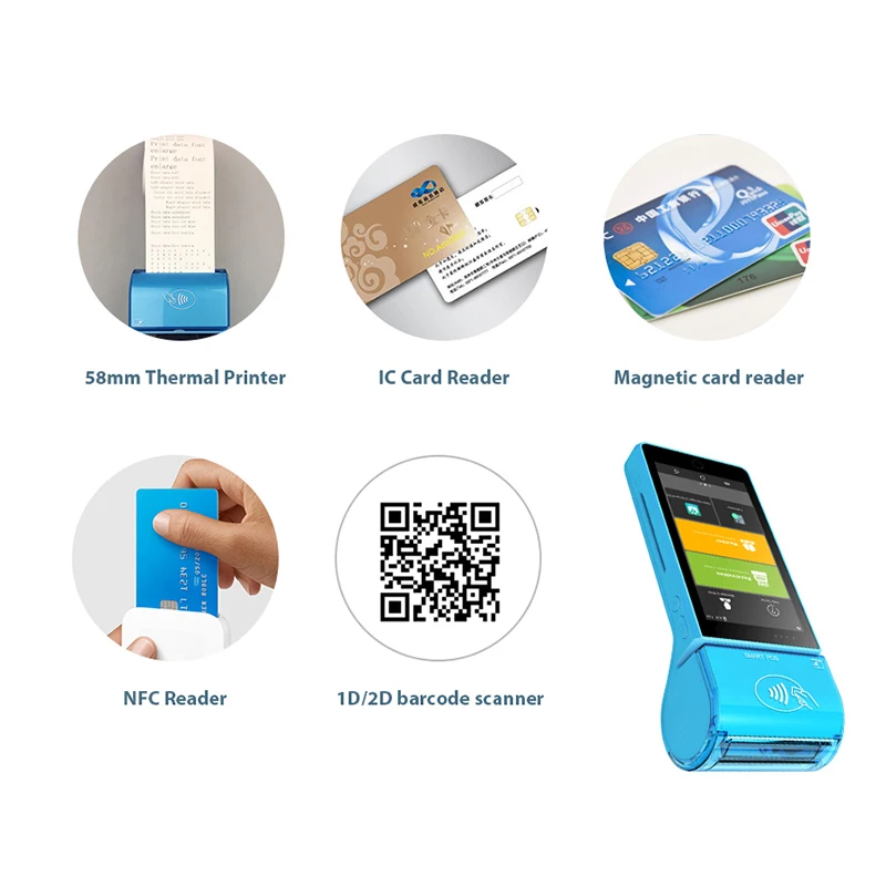 Портативный pos терминал EMV PCI Сертифицированный мобильный платёж Android машина с NFC