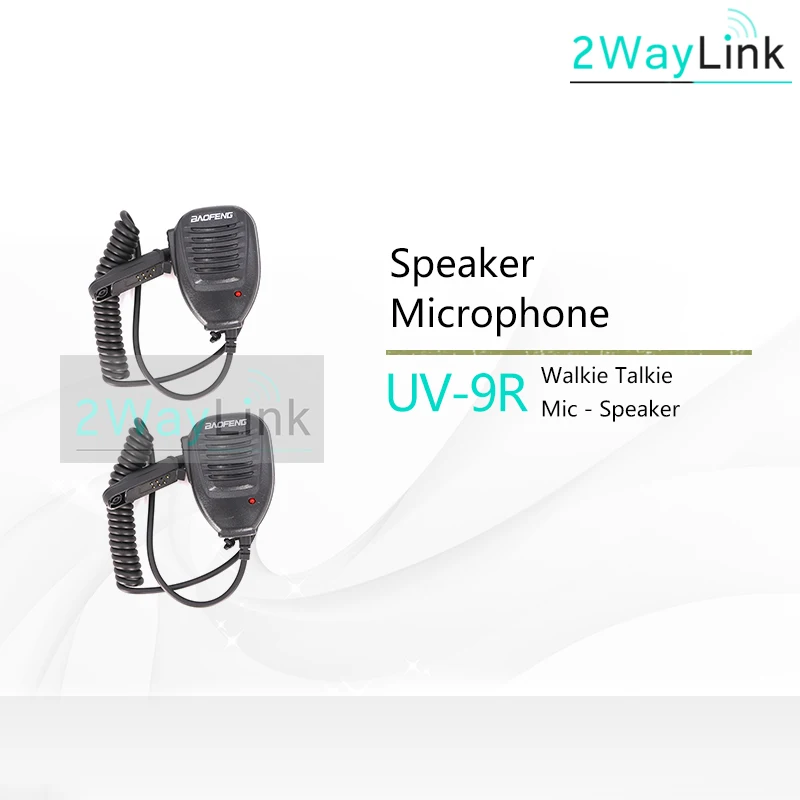 2PCS Микрофон BAOFENG для UV-9R/UV 9R/BF-A58/BF-9700, совместимый с UV-5R WP/UV-5S/UV-XR/GT-3WP/UV-9R Плюс Радио - Цвет: 2PCS