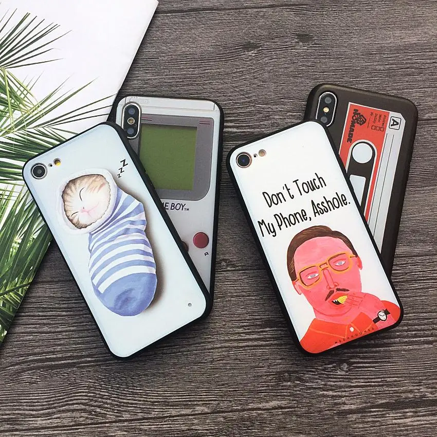 ТПУ Край+ Жесткий PC чехол для телефона для Apple iPhone 8 8 Plus чехол s для iPhone8 узор Bad Boy Insane милый забавный кот
