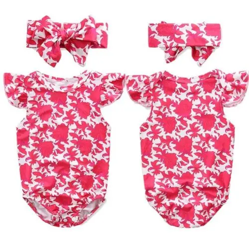 Милый цельный комбинезон для новорожденных с красным принтом боди одежда