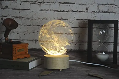 Внутренняя скульптура, 3D Луна, ночник, единорог, Маленький принц, настольная лампа, Abajur, LED luminaria, детский ночник для сна, домашний декор - Испускаемый цвет: Earth