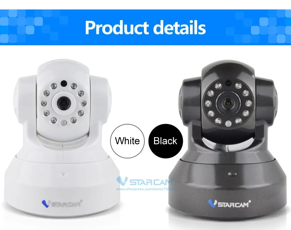 VStarcam C7837WIP 720P HD Беспроводная камера Pan Tilt IP Сетевая камера с WIFI с двусторонним аудио и ночного видения Радионяня