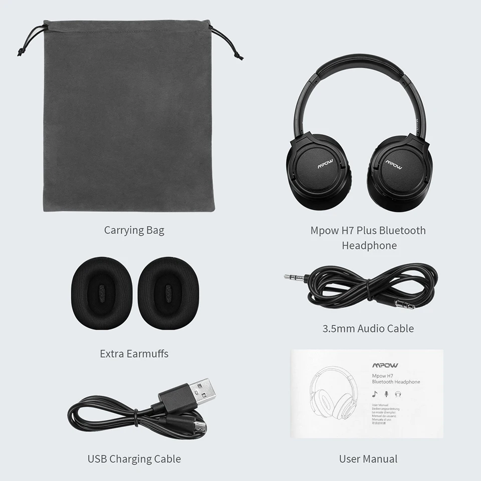 Оригинальные Mpow H7 Plus Bluetooth наушники беспроводные наушники Aptx гарнитура с 13 часами воспроизведения для iPhone X Xiaomi huawei