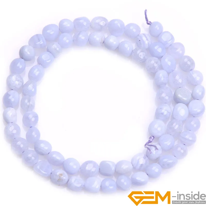 6x8 мм произвольной формы картофеля синие Бусины Из халцедона натуральный халцедон DIY свободные бусины для изготовления браслета прядь 1"
